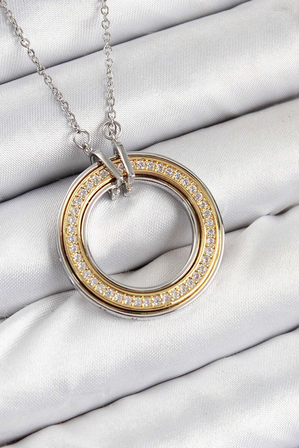 Celestia Dönen Daire Kadın Kolye - Gold/Gümüş Renk | 316L Çelik