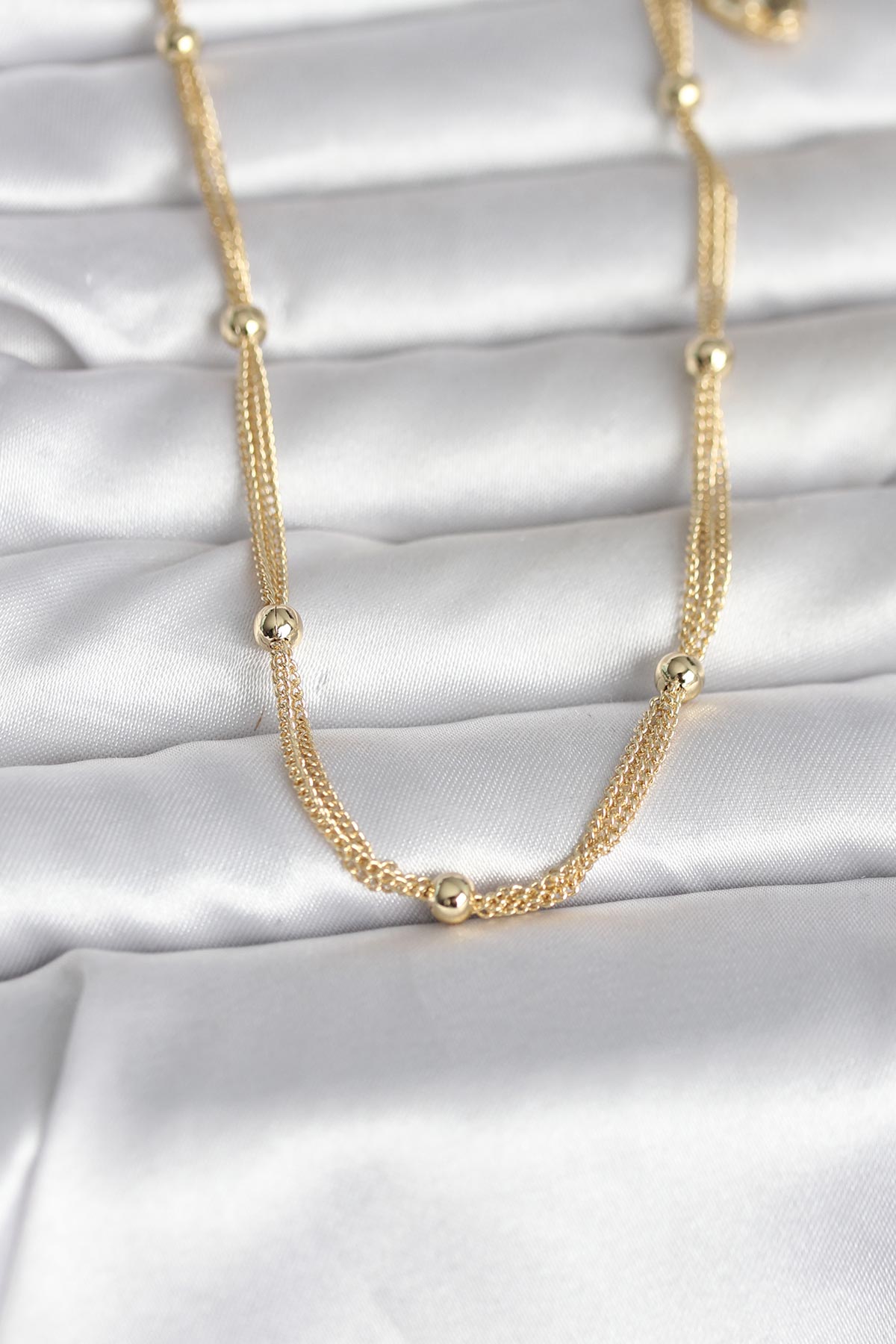 14K Gold Renk Topçuk Model 60 Kadın Kolye