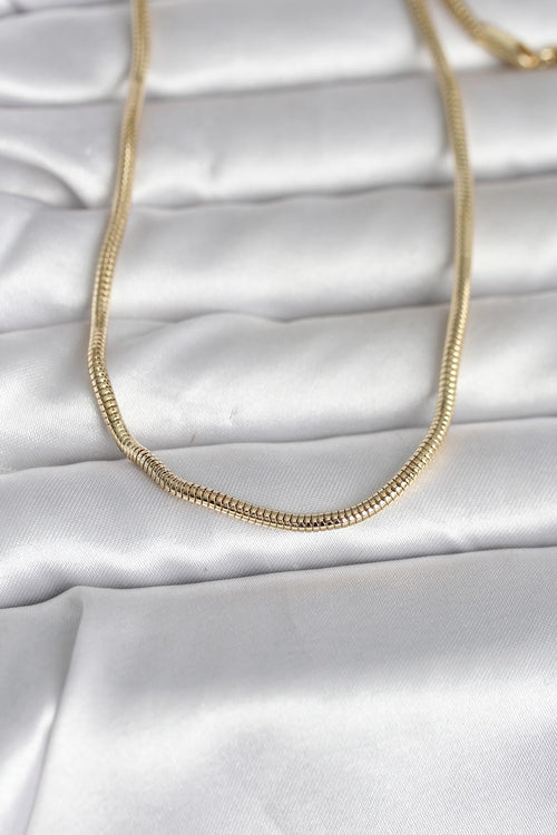 14K Gold Renk Yılan Zincir Model 60 Kadın Kolye