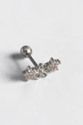 VORA HOUSE gümüş rengi zirkon taşlı çiçek figürlü paslanmaz çelik tragus piercing