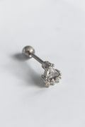 VORA HOUSE gümüş rengi paslanmaz çelik üçgen zirkon taşlı tragus piercing