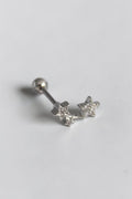 VORA HOUSE gümüş rengi zirkon taşlı yıldız figürlü 316L paslanmaz çelik tragus piercing