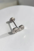 VORA HOUSE gümüş rengi zirkon taşlı sonsuzluk figürlü 316L paslanmaz çelik tragus piercing